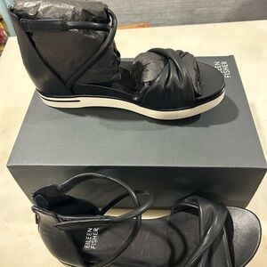 Eileen Fisher Black Strappy Sandals